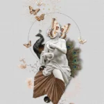 Plakat Moths and Butterflies - kola偶 - collage - zfragmento.pl - prezent na 40 urodziny, prezent na 30 urodziny